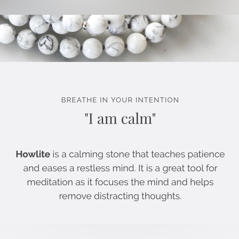 •THE BEAUTIFUL NOMAD• “calm” howlite gemstone mala necklace - Picture 3 of 9